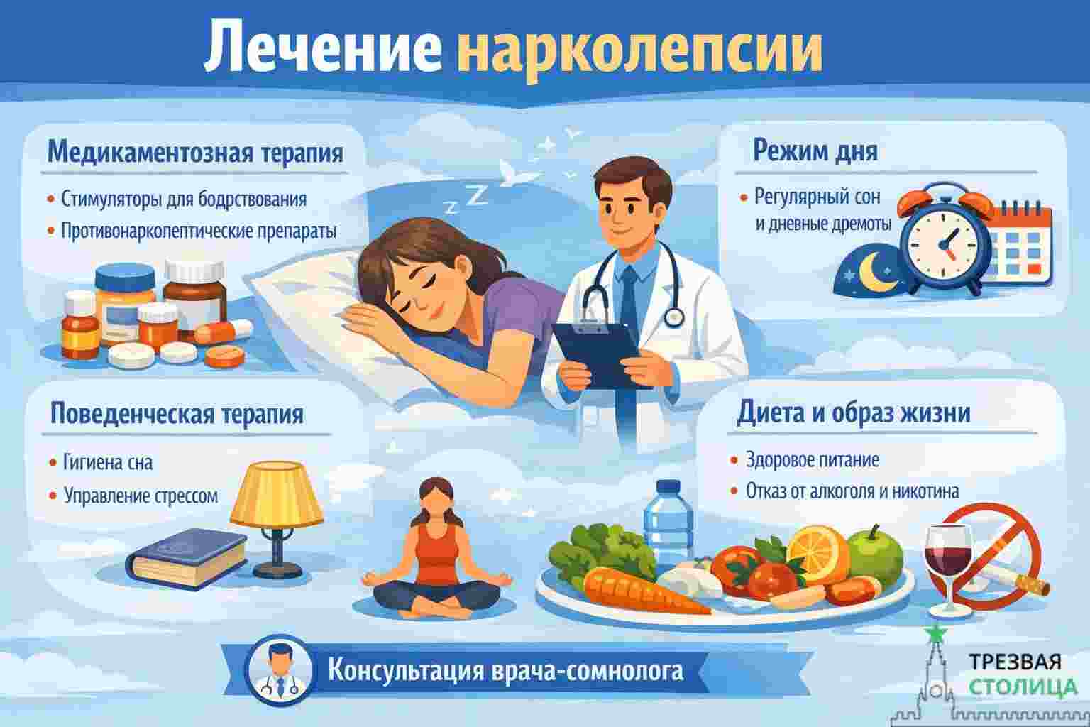 Лечение нарколепсии Рекомендации по лечению нарколепсии